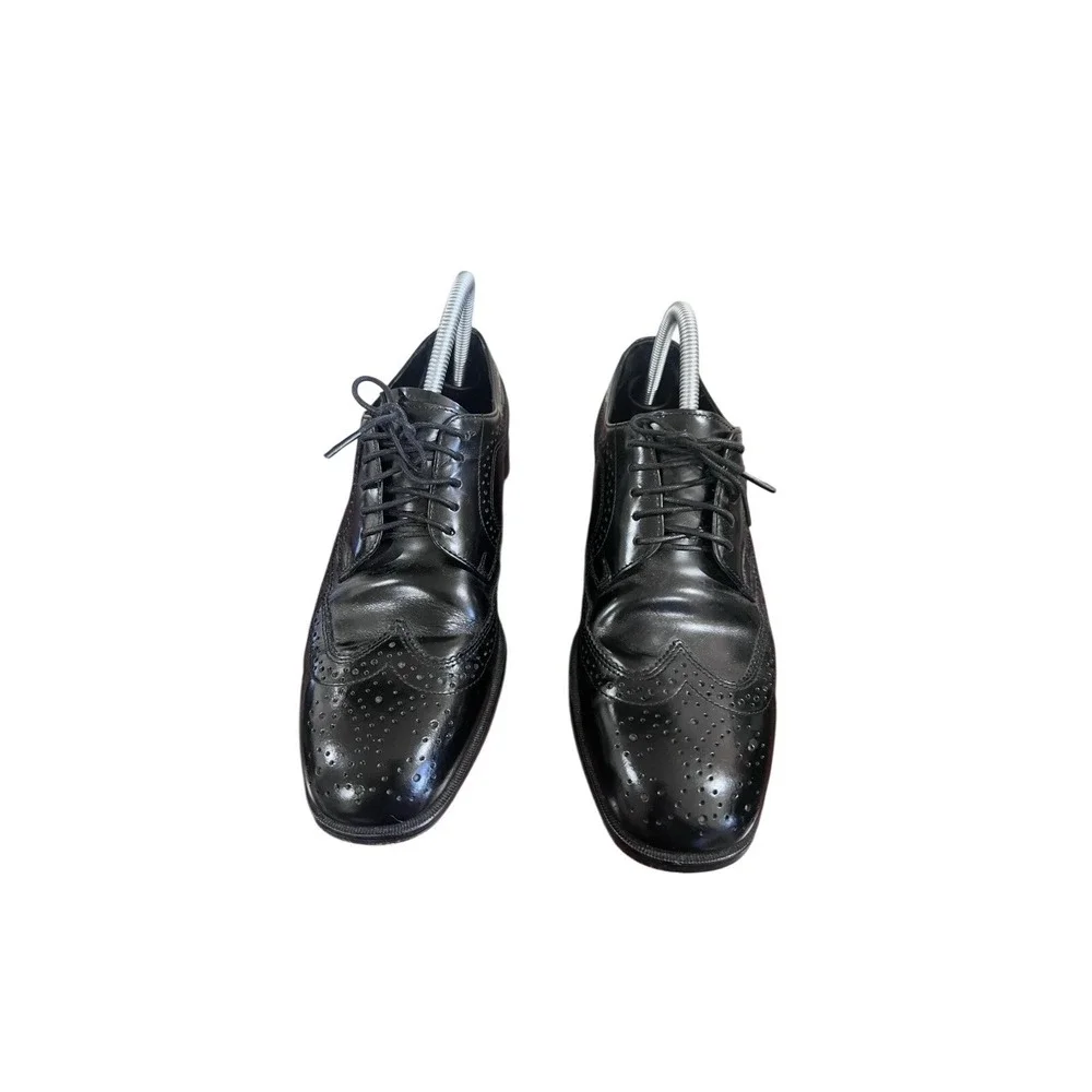 Nunn Bush Black Leather Wingtip Brogue Dress Shoes Men Lace Up Oxford Style 10 M